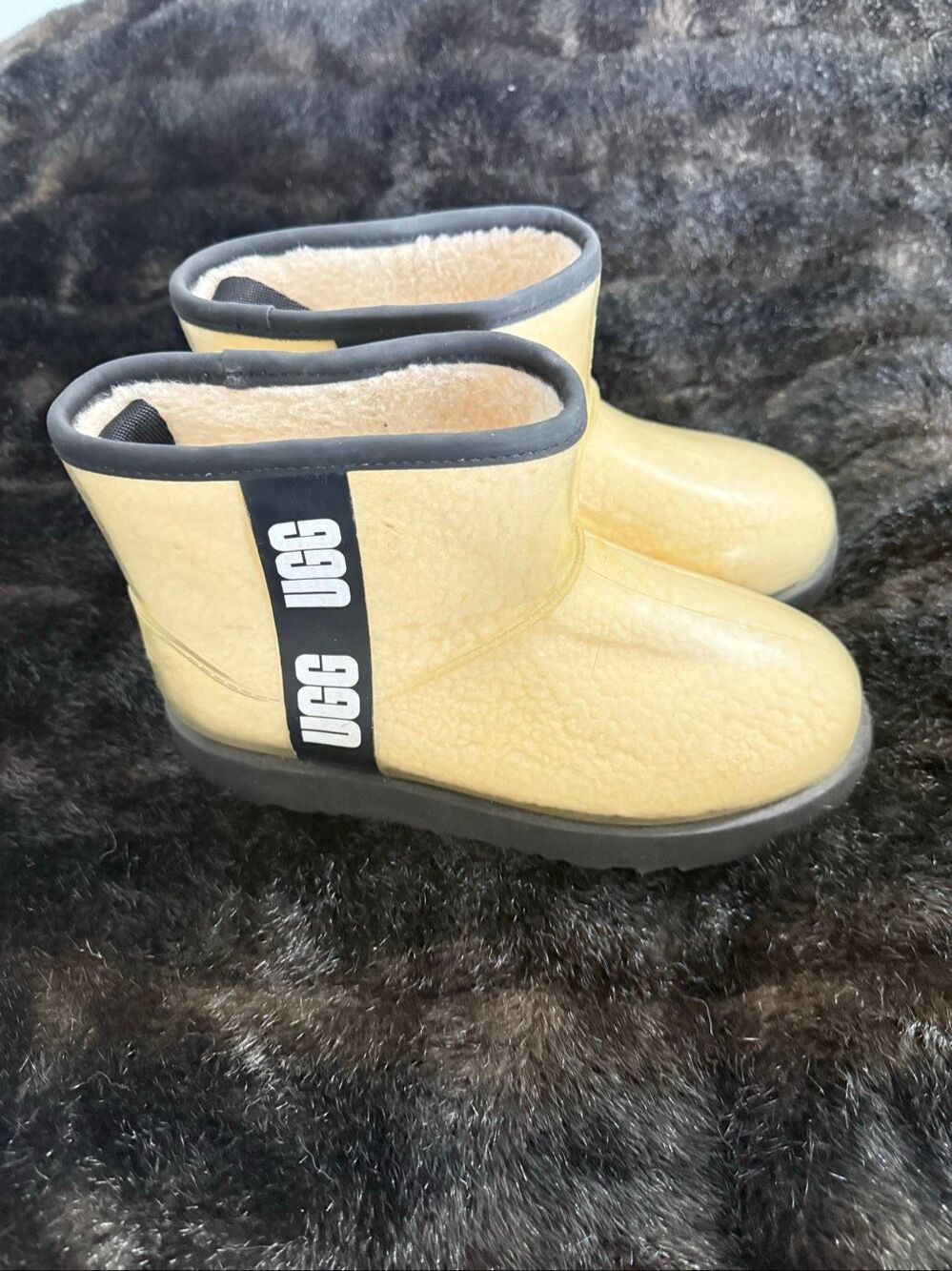Women’s UGG Classic Clear Mini Waterproof Transparent Boots Yellow 4
